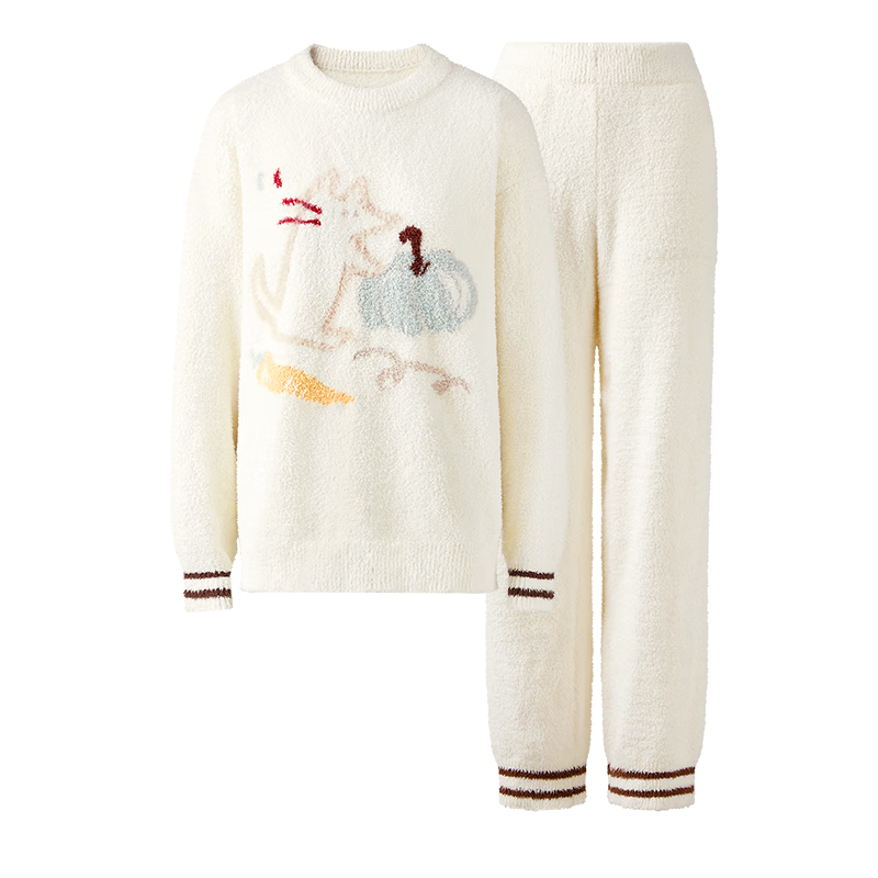 有棵树【成毅同款】女士睡衣女半边绒抗静电秋冬季2025新款家居服套装男