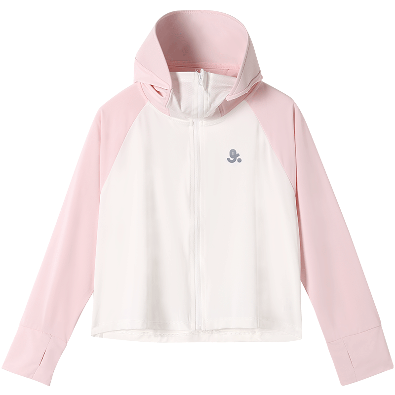 久岁伴儿童防晒衣UPF40+连帽凉感薄外套夏季女童空调服 418003