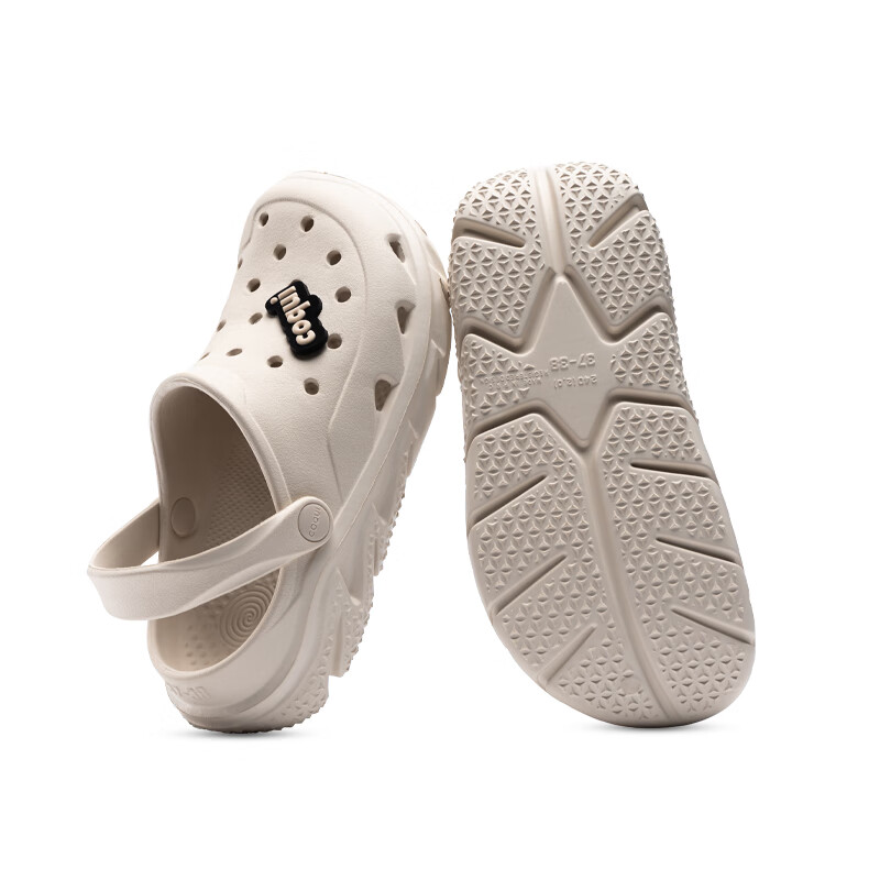 酷趣（Coqui）酷趣經(jīng)典洞洞鞋男沙灘鞋包頭拖鞋女款外穿2025新款踩屎感 米色_男女同款 35 _36_偏小一碼
