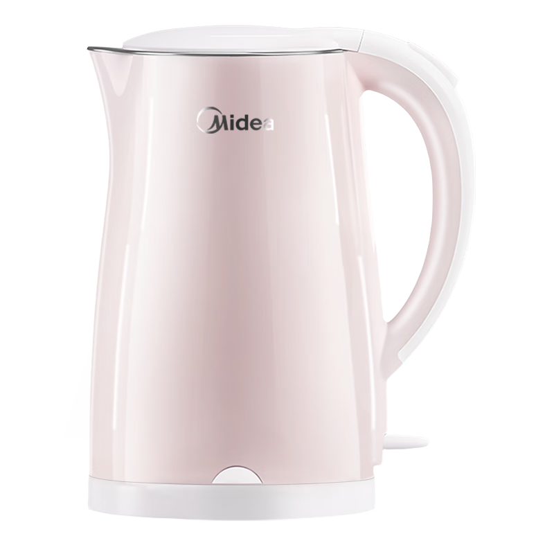美的（Midea）电热水壶家用电水壶烧水壶 双层防烫 0涂层食品级304不锈钢 1500W快速沸腾 1.7L大容量 HJ1705