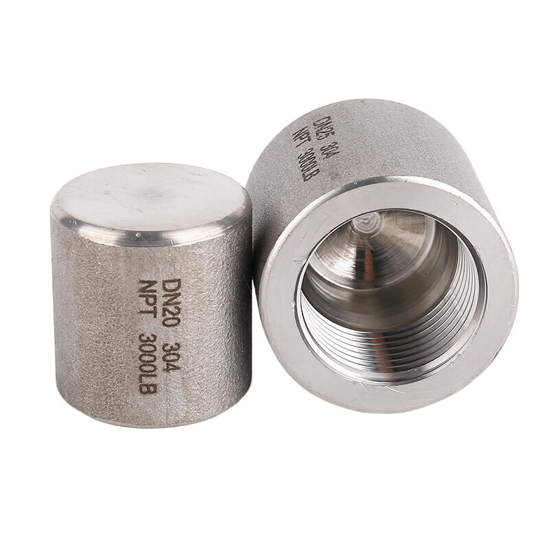笠霾屯304/316L不锈钢高压内丝管帽NPT/RC 3000LB加厚堵头2/3/6分1/2寸 4寸 DN100 316L(NPT螺纹)