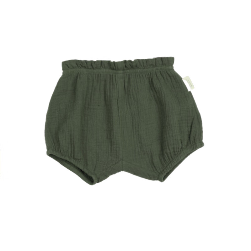 LELE JOVElelejove北欧风儿童短裤透气幼纱男女宝夏季短裤基础百搭大PP短裤 橄榄绿 80 cm