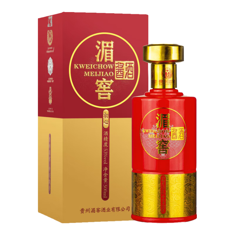 湄窖醬酒-初心 醬香型 2021年份 優(yōu)級高度白酒 53度  送禮 宴請 53度 500mL 6瓶 （內含3個(gè)禮品袋）