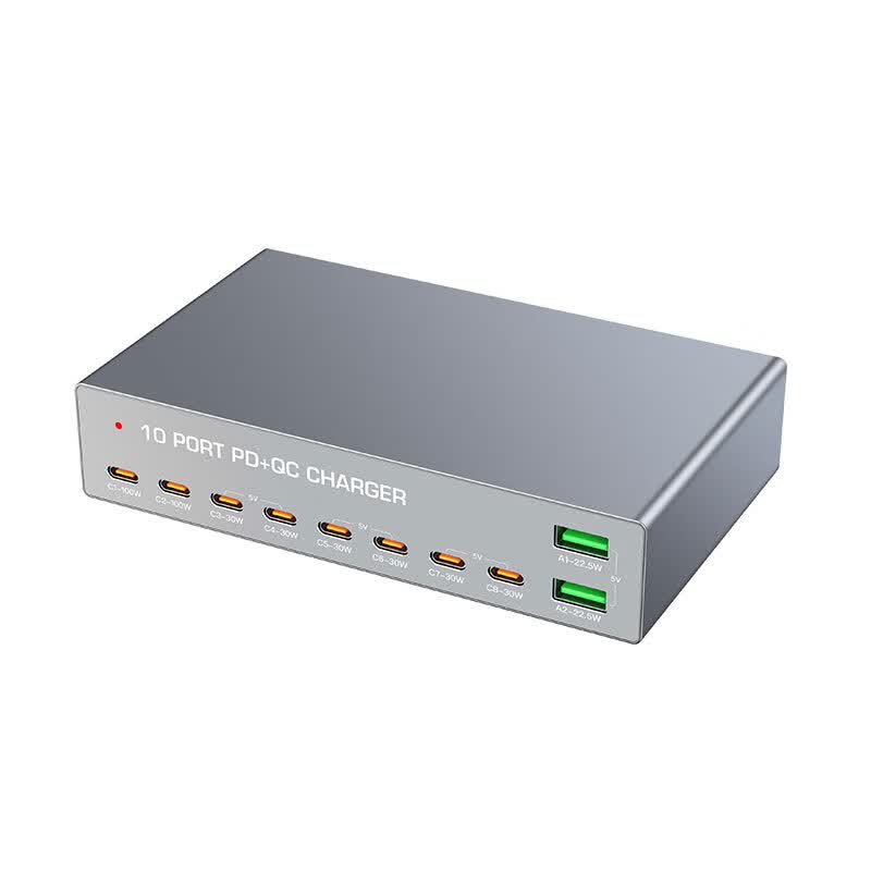 万隆欣全快充140W氮化镓全C口充电器Type-C六口PD多口USB多孔适用iPhone16/15PRO苹果华为手机笔记本电脑 140W超级桌面充电站*10口同时快充【升级版】