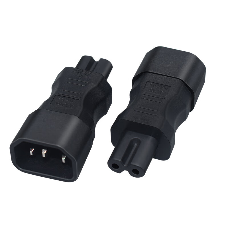 春程IEC-C14转C5电源转换插头 品字公头转梅花母头 转C7八字母头品字公母头转接头转C19母头 C5C8C6C13 C14TOC7 品公头转八字母头转换头(直头) 10A/250V