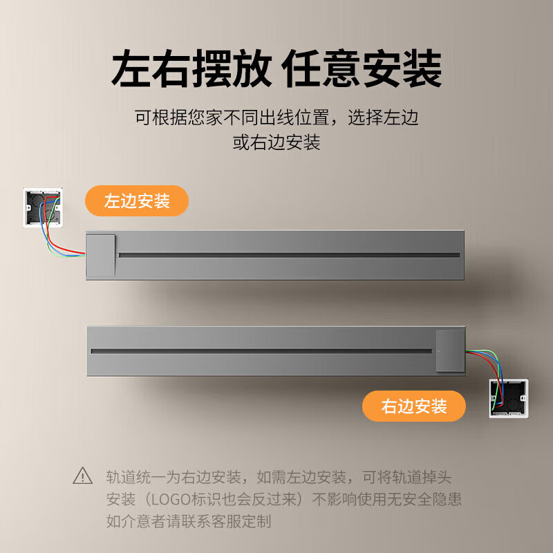 小米有品轨道插座德国品质电工可移动智能轨道明装式电力滑动导轨电源客厅 黑色60cm轨道(五孔-带灯*4)