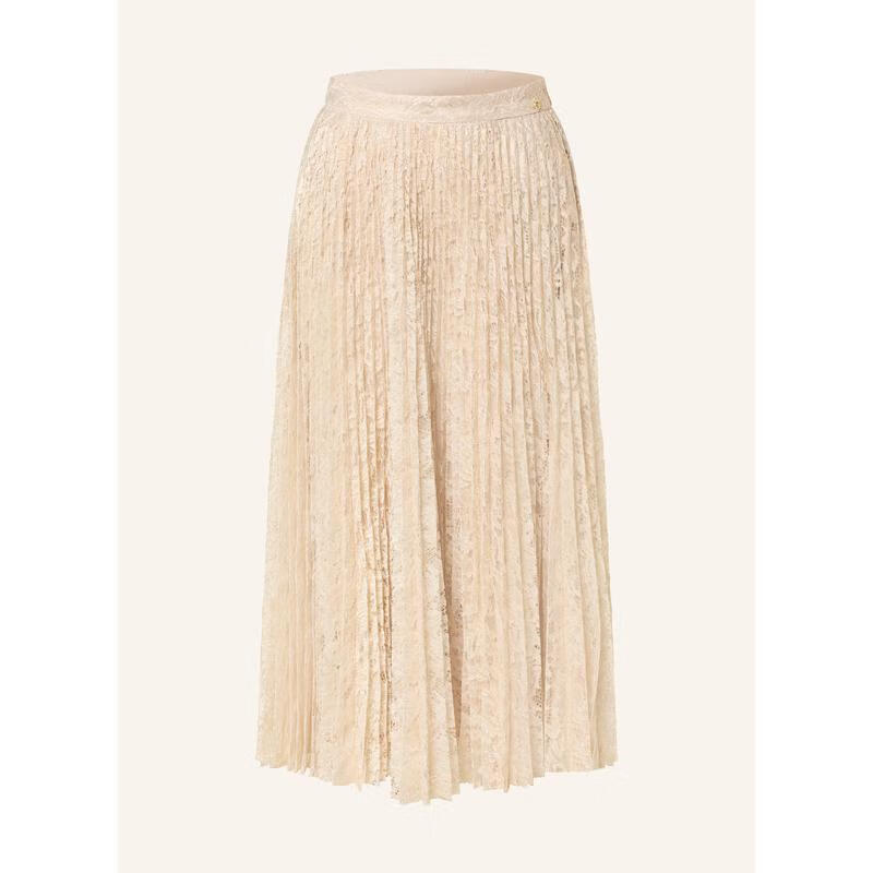 GUESS女半身裙褶皺H型半身裙Elite Skirt CHARLOTTE蕾絲蕾絲裙約會(huì ) GOLD/BEIGE 均碼 |XS