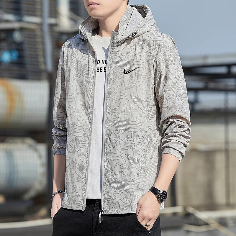 防晒衣男士夏季连帽速干防晒服防紫外线户外超薄情侣皮肤衣外套 2665灰色 5XL