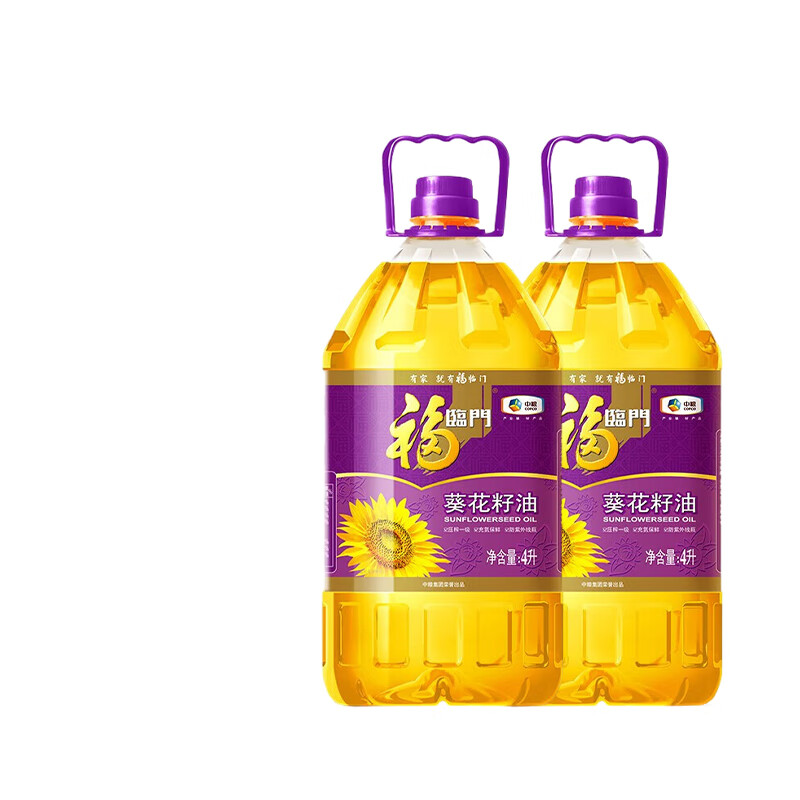 福临门中粮出品 葵花籽油 食用油 葵花籽油 4L*2桶