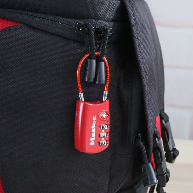 瑪斯特(Master Lock)密碼鎖小型 掛鎖拉桿行李箱小鎖防盜鎖旅行TSA海關(guān)鎖D 4688D紅色(精裝)