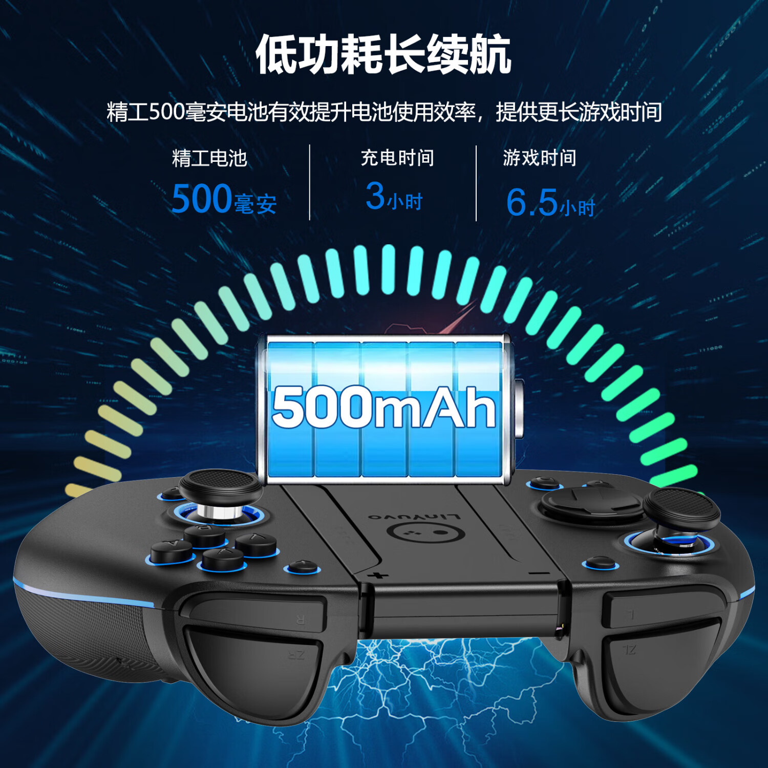 MOMEN魔门JoyCon游戏手柄适用Switch续航版/OLED任天堂NS主机 分离式无线蓝牙手柄RGB幻彩灯连发震动 YS33二代线条灯【双背键宏编程/静音按键】黑色