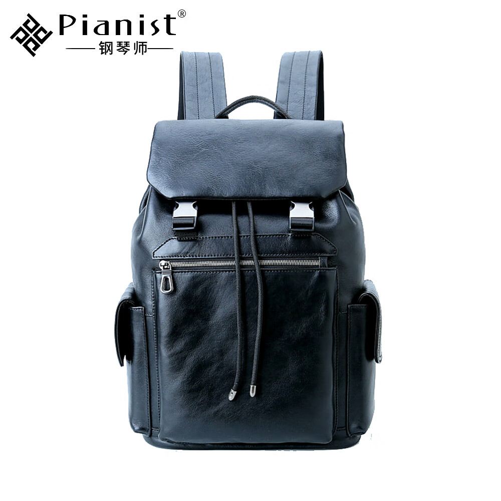 钢琴师男士真皮双肩包2025新款软通勤牛皮男背包商务皮质16吋电脑包