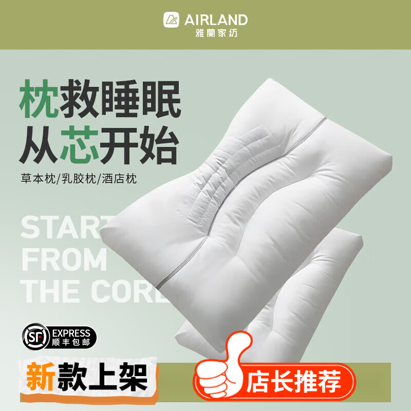 雅蘭（AIRLAND）家紡 決明子枕頭枕芯酒店護(hù)頸椎記憶棉乳膠枕蕎麥家用高低 決明子枕丨單只丨抗菌防螨 '