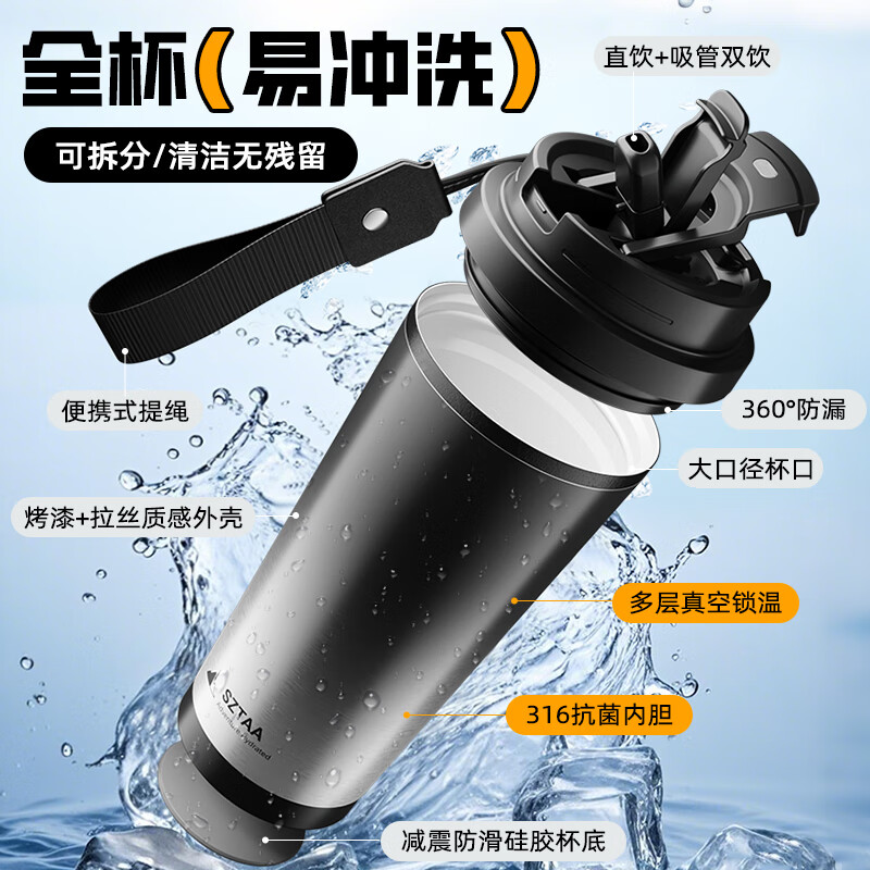 SZTAA保温杯咖啡杯大容量316不锈钢水杯高颜值男女学生杯子送生日礼物 渐变星空【抗菌316不锈钢】520ml