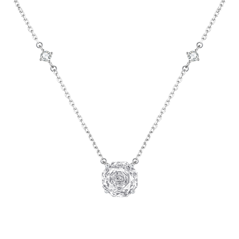 周大生【生日礼物】玫瑰星云项银S925高级感锁骨链送女友 月光白