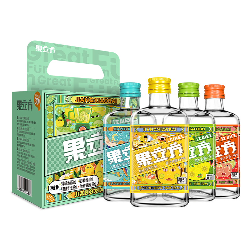 江小白果立方果汁酒 168ml*4瓶 白葡萄/柠檬/柚子/混合