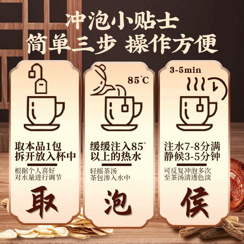 仁和元气四宝茶西洋参灵芝黄芪党参茶包男女补气调理滋补养生茶 【3盒】周期装