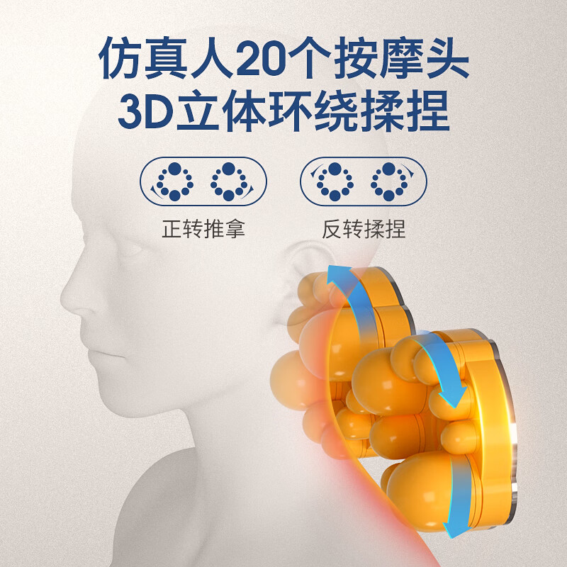 荣事达颈椎按摩器肩颈腰背臀部全身躺垫多功能按摩枕神器靠垫椅揉捏按摩仪送父母长辈生日节日礼物送老婆 手控款