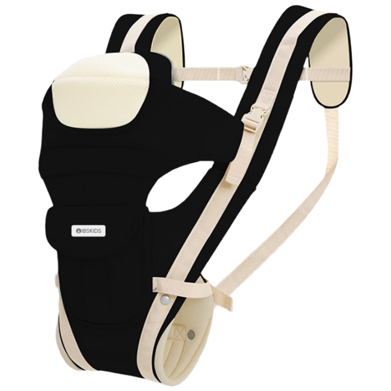 愛(ài)寶適嬰兒背帶腰凳新生兒背巾前抱式寶寶外出多功能抱娃神器黑色M457