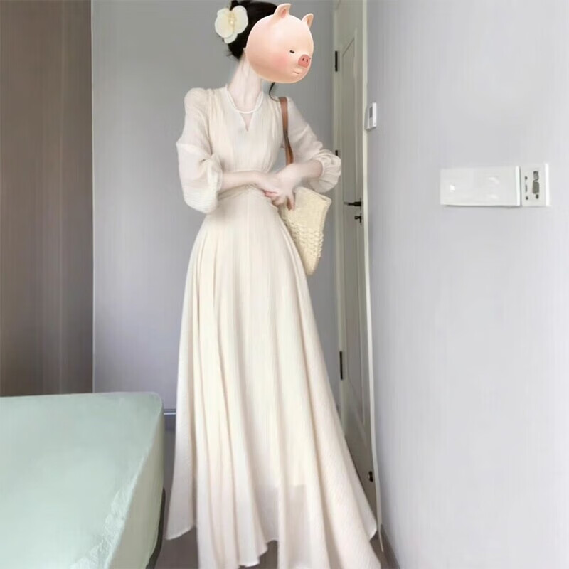 芳透小七2025新款今年流行漂亮高级感好看休闲时尚优雅连衣裙 连衣裙【优质款】 单件 S 建议85-95斤