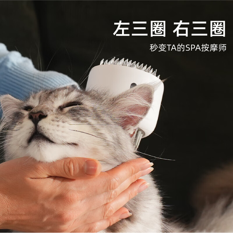 毛妈妈SPA喷雾双面刷宠物多功能电动按摩梳猫狗梳毛神器 双面刷