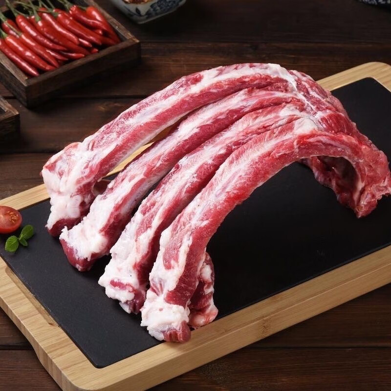 排骨新鲜原切前排冷冻发货排骨带脊骨【拍5件到手5斤一袋装】 带脊骨 大猪排1斤 17.8元