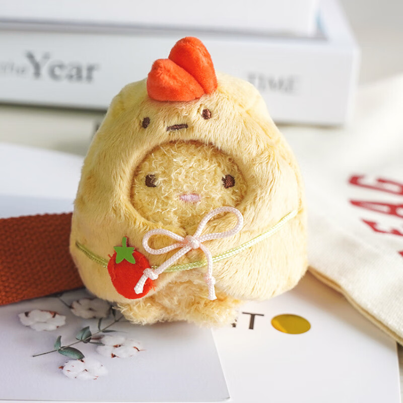 角落生物挂件角落炸虾生物毛绒公仔书包挂件可爱天妇罗包包挂饰 [披风]天妇罗 毛绒挂件