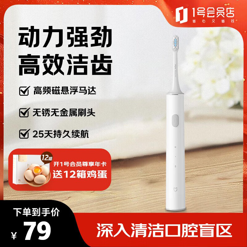 小米声波电动牙刷T300，仅需99元，清洁口腔新选择！