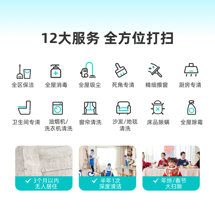 【轻喜到家】家政保洁 全屋深度大扫除K系列 精细深度保洁 钟点工 小时工上门服务 面积≤160㎡ k8【北上广深杭珠】