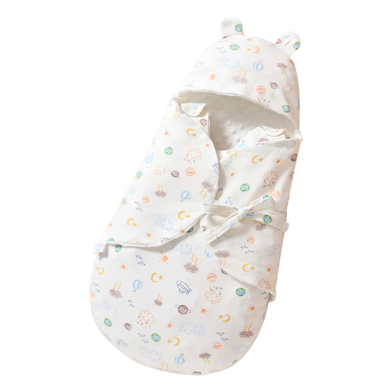 喜亲宝新生儿抱被防惊跳襁褓一体睡袋婴儿抱被防踢被 （天空之城豆豆）