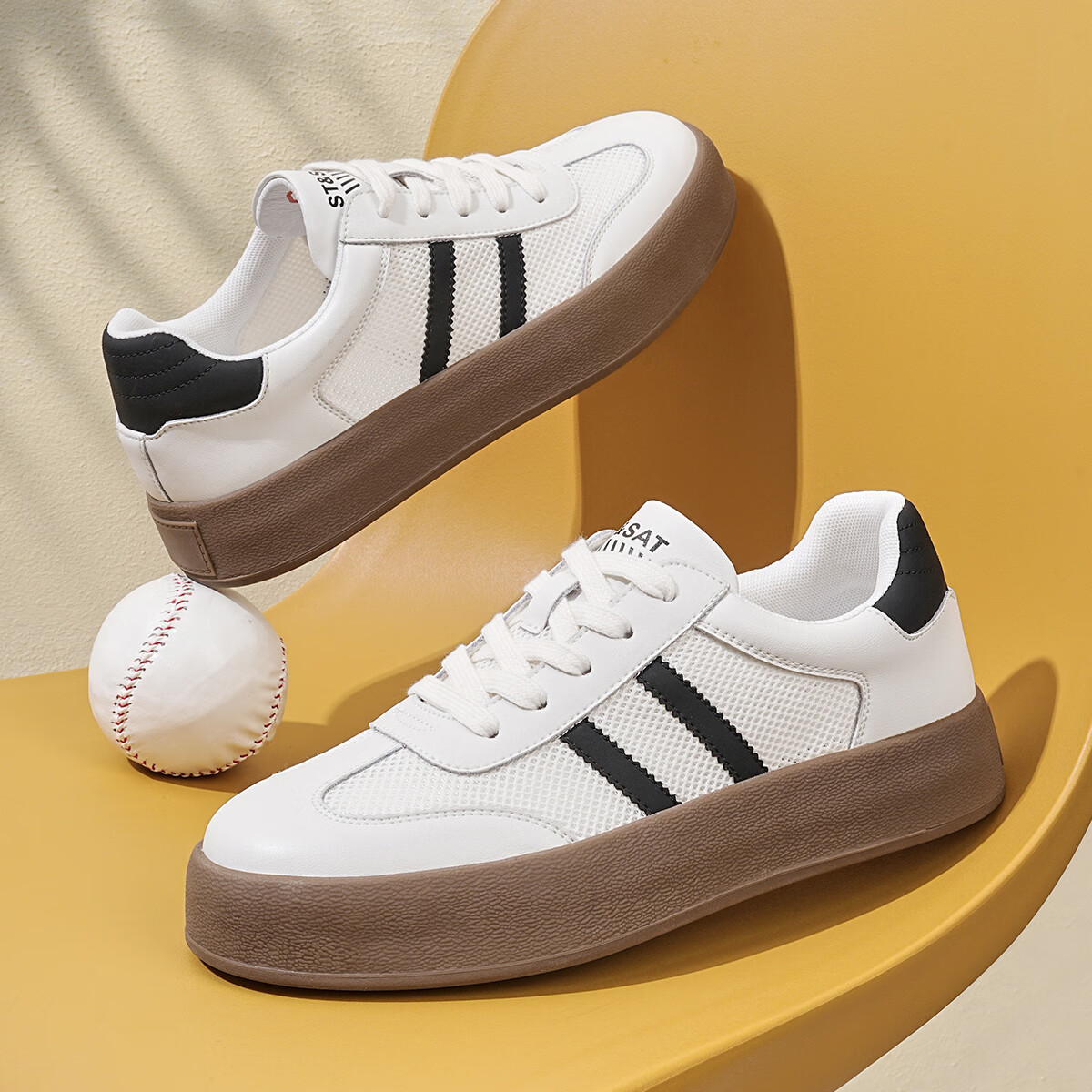 星期六男鞋透气德训鞋夏季经典男士百搭网面休闲鞋通勤板鞋运动鞋