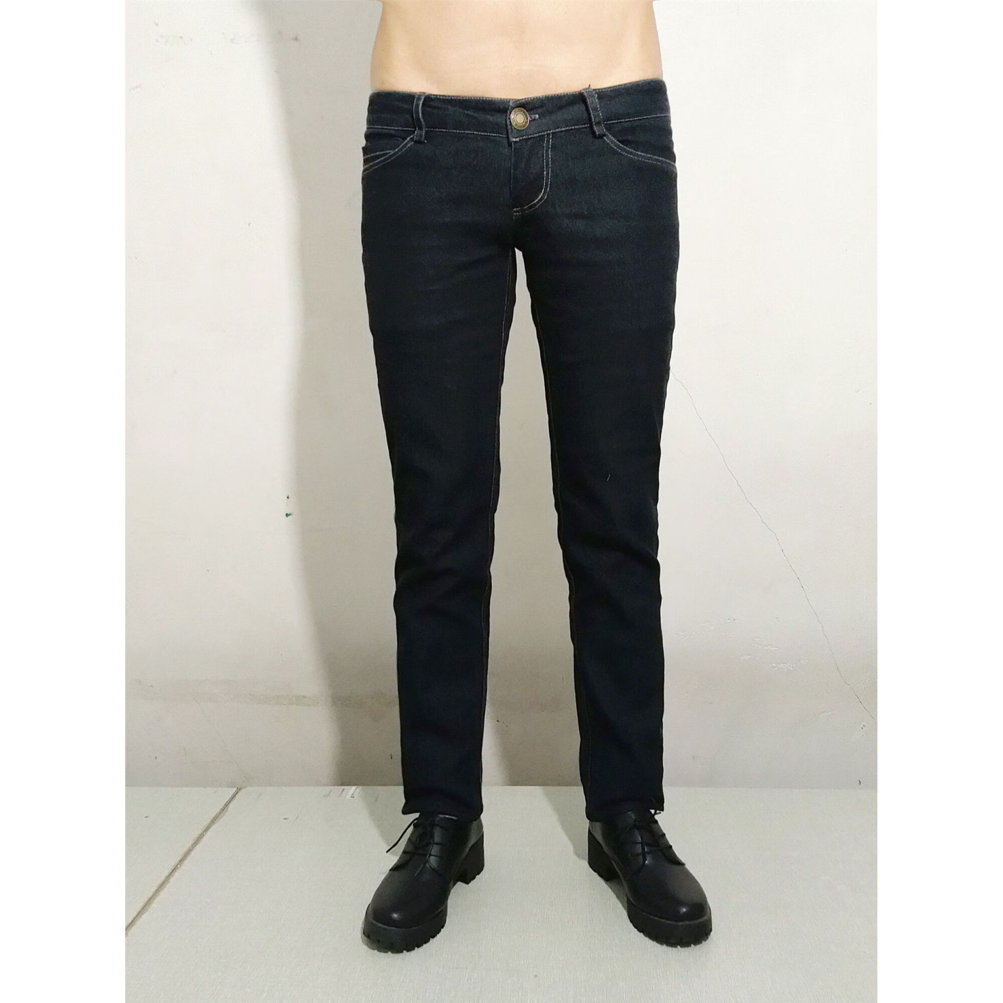 宁墅修身小脚男士超低腰牛仔裤高弹力男2552超低腰牛仔裤男性感潮款中