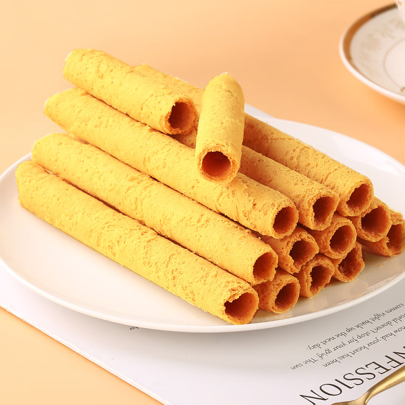 咔啰卡曼咔啰卡曼 纯牛奶黄油蛋卷 零食饼干糕点送礼特产方形铁盒装 608g纯牛奶黄油味*2箱