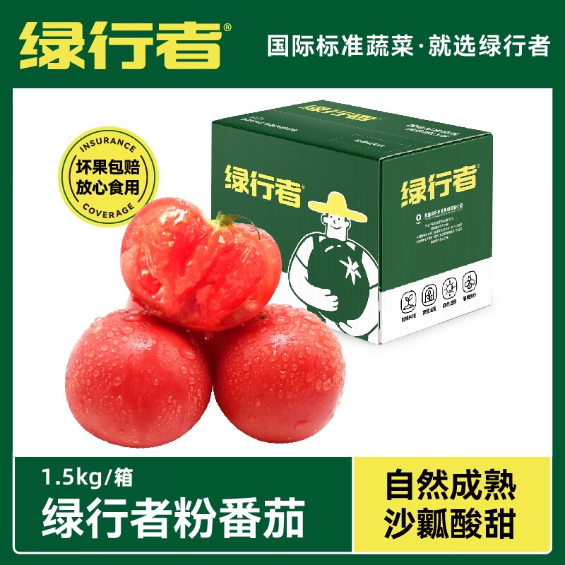 绿行者（GREER）老味道番茄沙瓤生吃番茄 自然熟新鲜西红柿水果蔬菜 粉番茄 山东 粉番茄 3斤 （实惠中果）