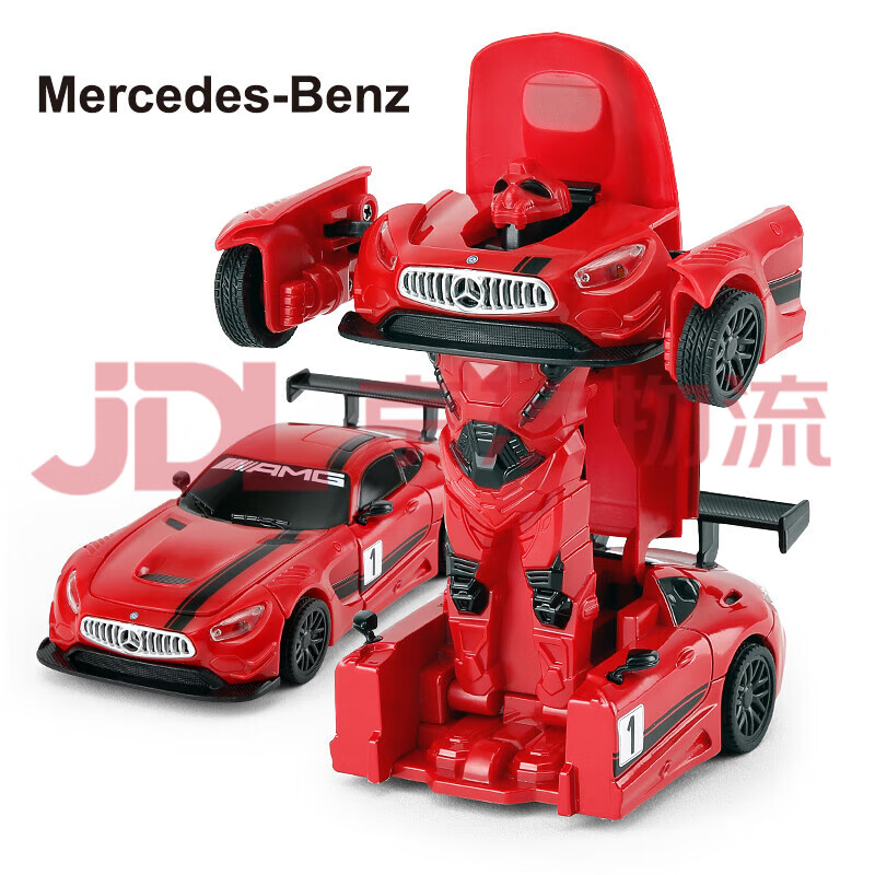 星輝（Rastar）新品人兒童口袋小汽車(chē)玩具帶聲光可變形合六一兒童節禮物 【紅色】奔馳戰警