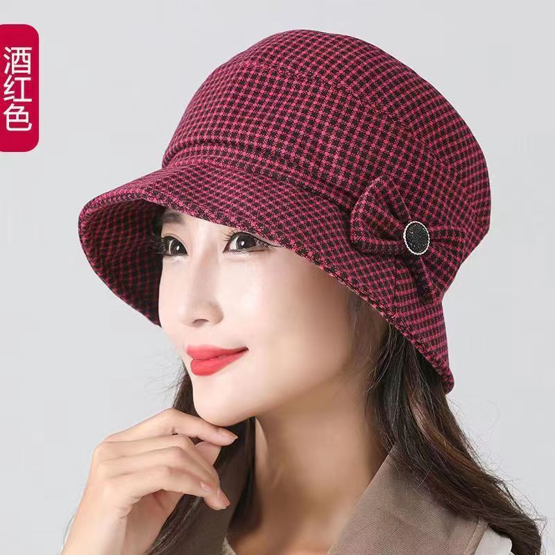 fangchi 秋冬季女渔夫帽妈妈帽子秋季新款女秋百搭时尚礼帽女冬中老年