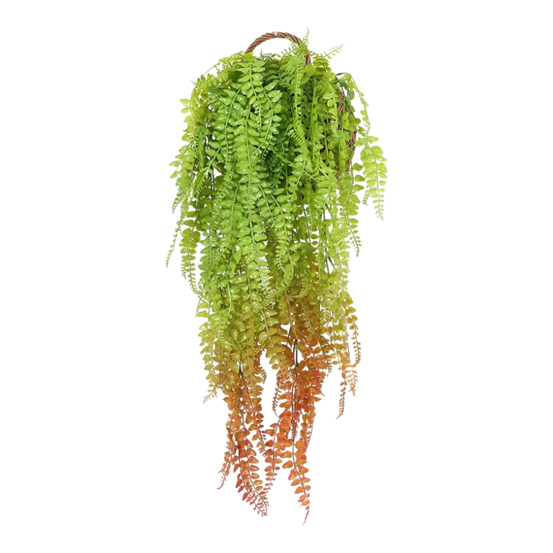 億通佰惠 仿真植物 假花藤吊蘭金鐘柳壁掛客廳空調(diào)管道墻面裝飾室內(nèi)綠植 長款紫紅色1束送壁掛籃 一套裝