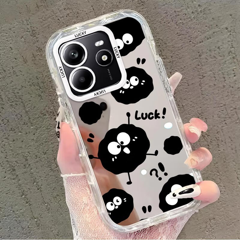 IVIMSHEN真我GT7 Pro手机壳Gt7全包gt7Pro竞速版防摔镜面补妆镜子软壳新款 镜面满屏黑煤球 realme真我 GT7 Pro