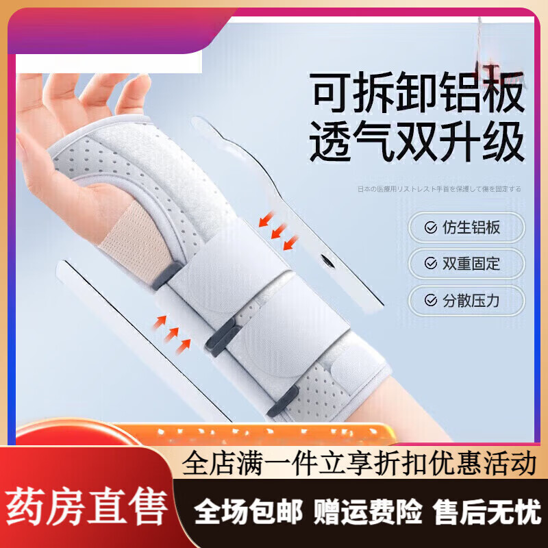 通用腕管综合征护腕 固定器支具腱鞘炎tfcc护腕管综合征损扭伤腕关节  绑带防护右手五代升级灰 餸