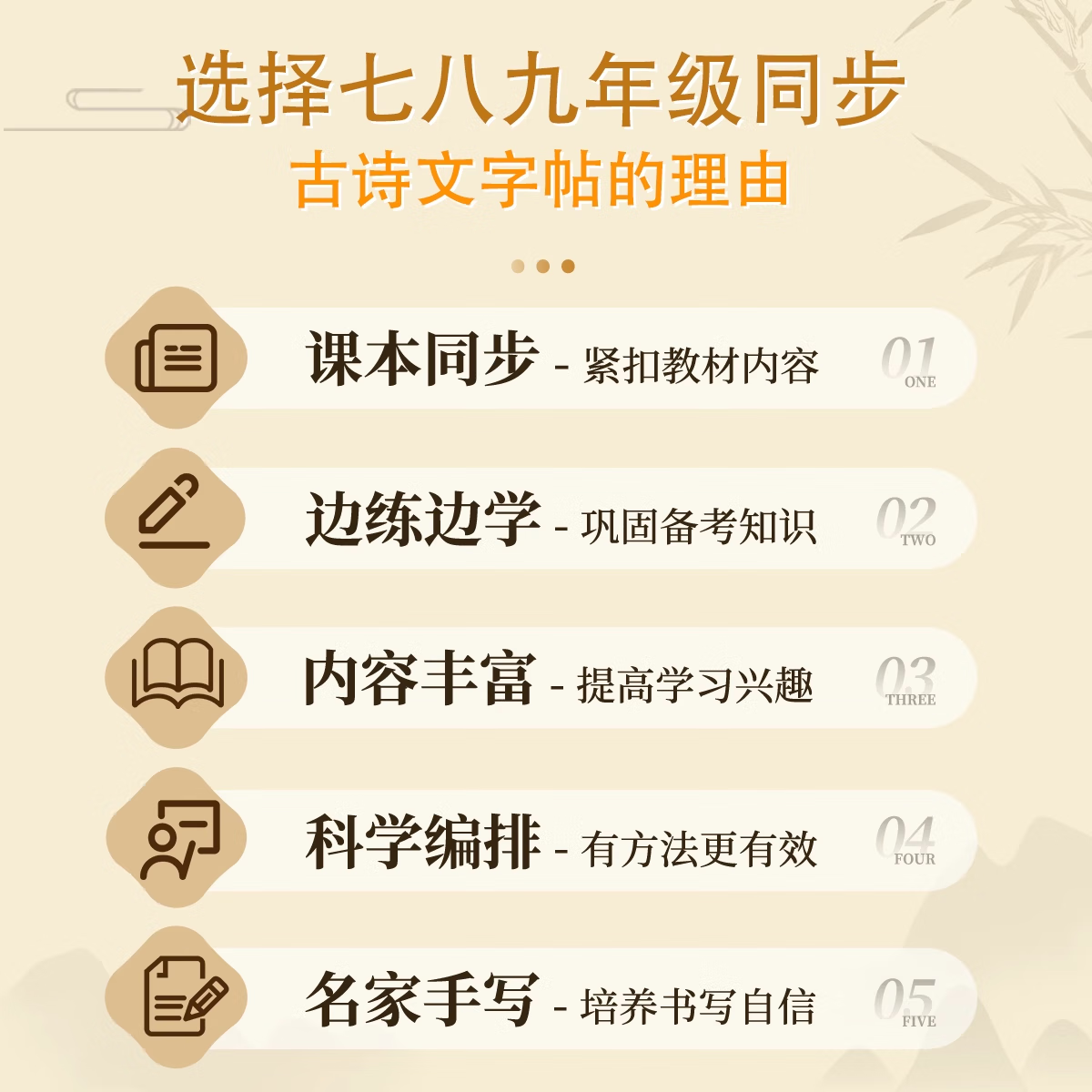 六品堂七年级上册下册古诗文字帖初中古诗词练字帖同步人教版语文初中生专用八九年级初一硬笔楷书 【八年级上册】语文同步古诗词字帖