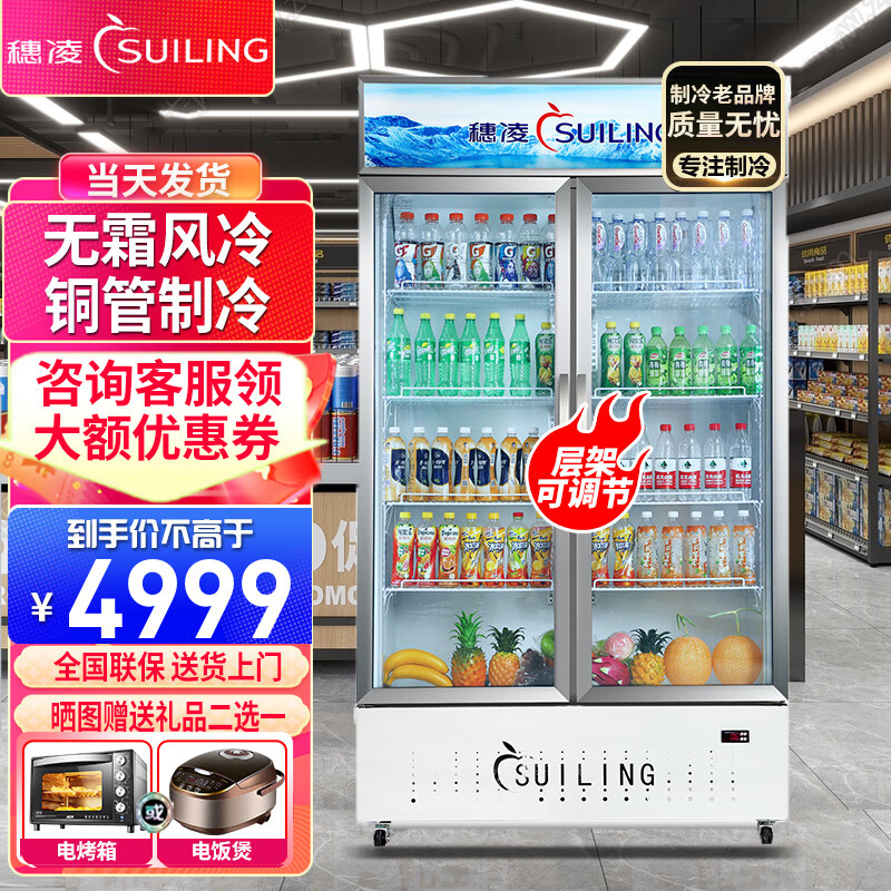 穗凌冰柜展示柜冷藏饮料柜无霜风冷立式冰柜商用超市