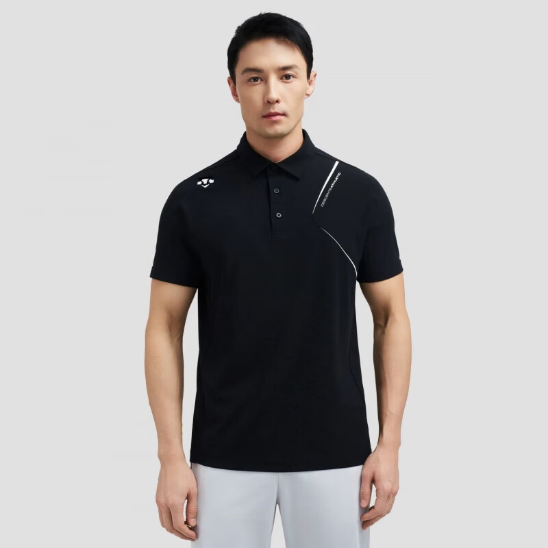 DST 2025新款夏季TRAINING综训TOYOBO速干透气男士短袖 黑色POLO衫-迪桑特 黑色POLO衫- M