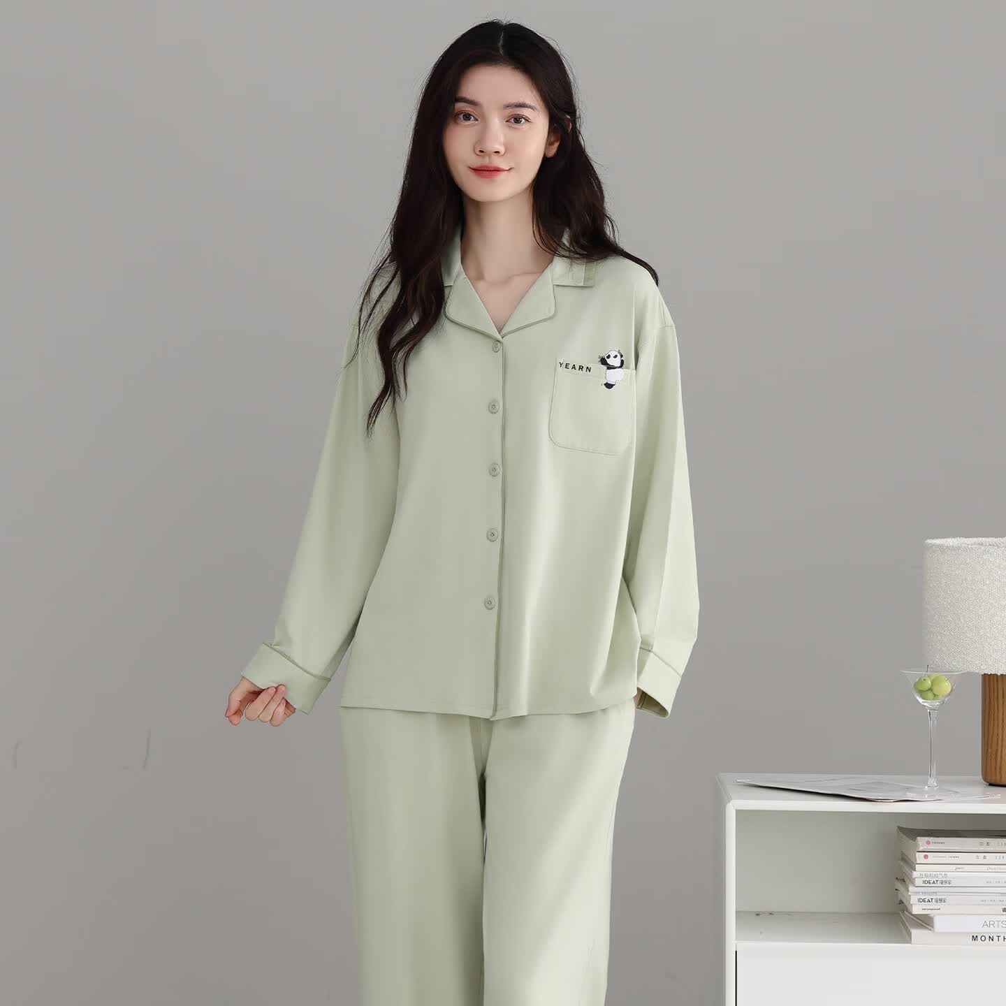 莫代尔100%纯棉睡衣女款2026新款春秋女士长袖秋季软和家居服套装秋冬款 M8071 L 100-120斤 极速发货