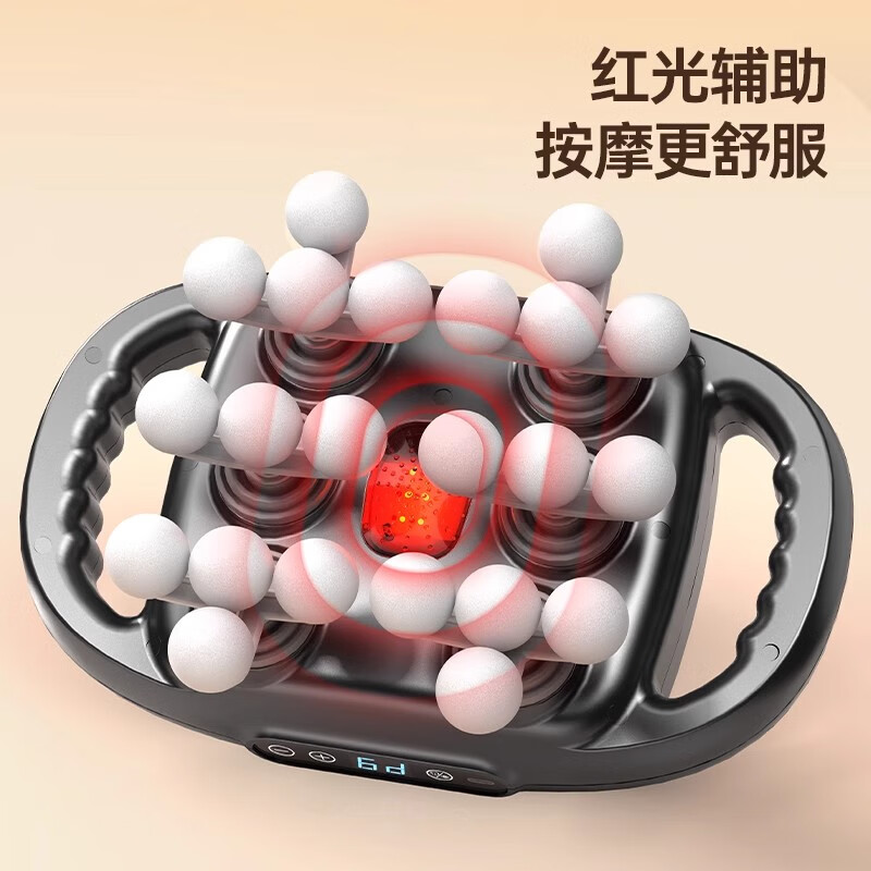 奥克斯二十二头筋膜枪肌肉按摩器肩颈腰背按摩仪全身深层肌肉放松按摩器腰腿部电动颈膜枪小腿按摩仪 【22头顶配白】9档力度/模式+动力锂电池续航升级