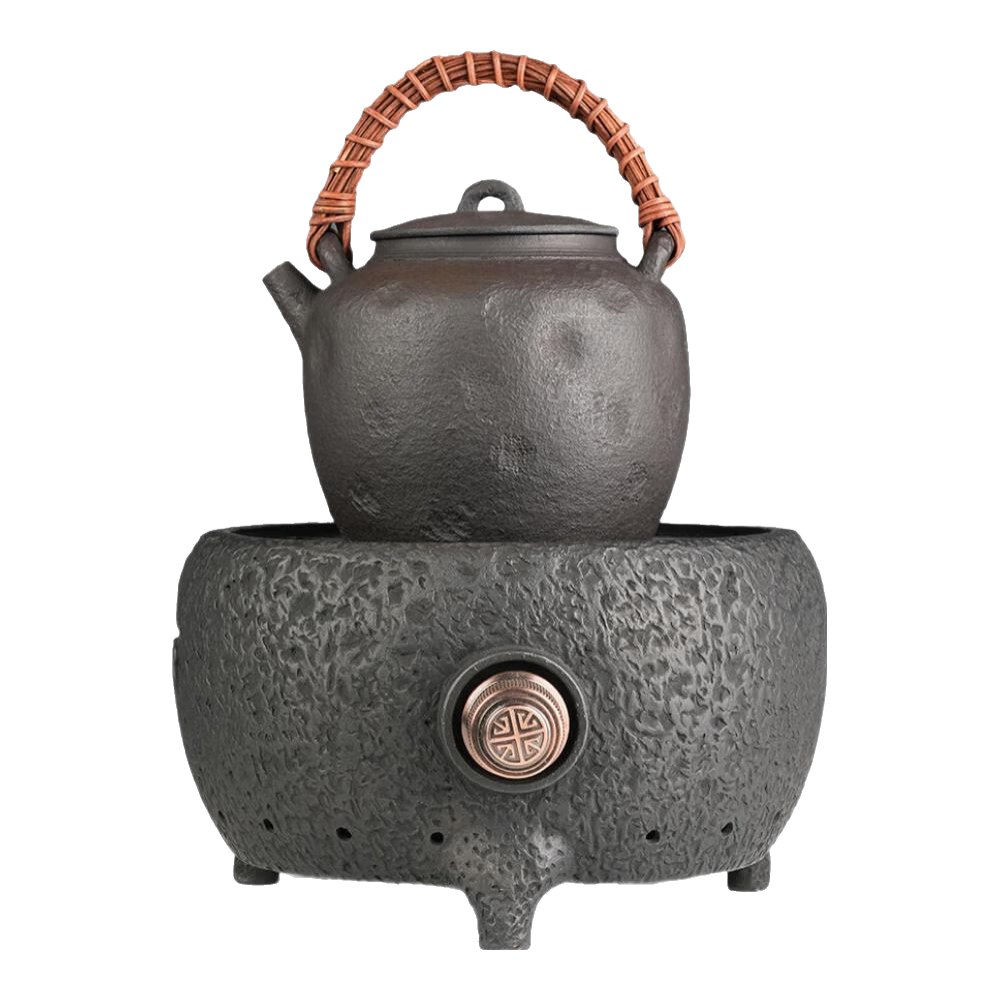 金鑄堂日本精品原裝進(jìn)口無(wú)涂層純手工家用泡茶燒煮水養(yǎng)生鑄鐵壺茶壺茶具 鐵壺+C電陶爐 1L