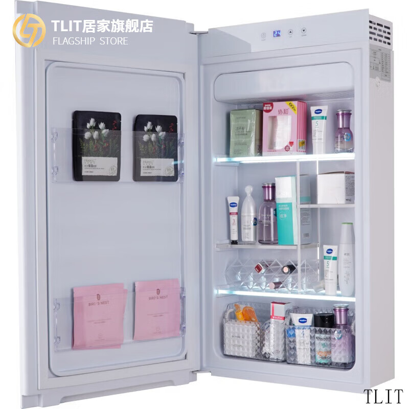 SJBOB德国进口品质美妆冰箱嵌入式镜柜冰箱保鲜化妆品护肤品口红面膜收纳柜美容冷藏箱 【32_L大容量】独立式490x170x897_m