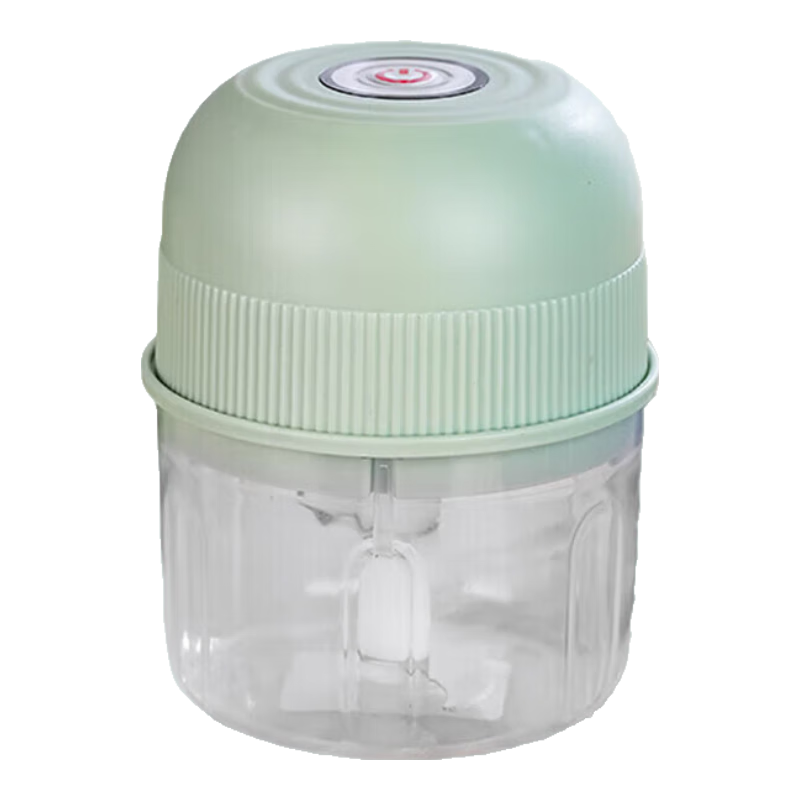 搅蒜器打蒜器家用绞蒜切蒜器多功能辅食料理机电动蒜泥神器蒜蓉机自动切菜机压蒜器 浅绿色 0.26L 2页刀