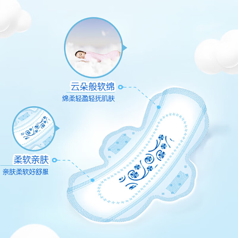 ABC瞬吸云棉0.1极薄迷你卫生巾190mm带护翼量少日用姨妈巾 【72片】超薄棉柔日用组合9包