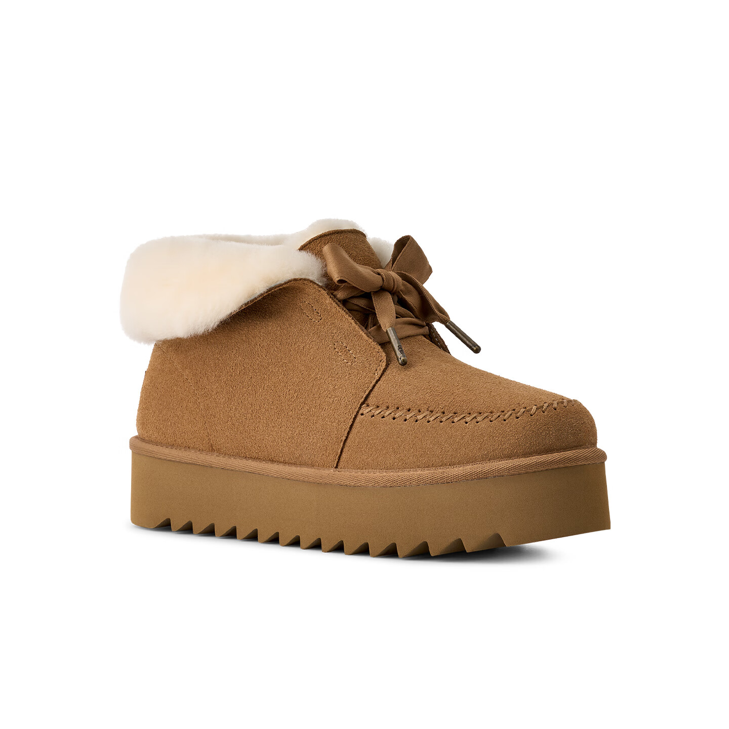 UGG秋季新款女士舒适蝴蝶结厚底可翻折鞋领休闲懒人毛毛鞋1174570 CHE | 栗色 38