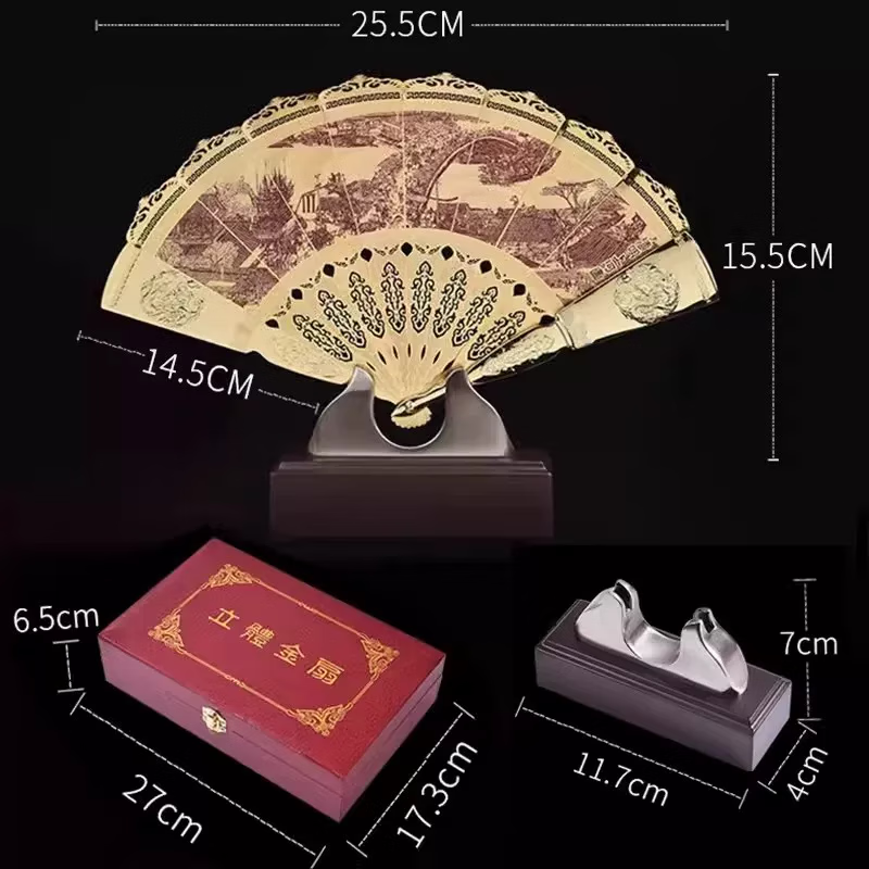 卓誉造物中国特色京剧脸谱扇子摆件送老外中国特色礼物故宫文创商务伴手礼 万里长城